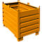 Système de collecte Bauer SBS 500, L 600 x l 1200 x H 850 mm, empilable jusqu'à 3 fois, peint, avec chariot de transport, jaune-orange RAL 2000