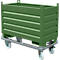 Système de collecte Bauer SBS 500, L 600 x l 1200 x H 850 mm, empilable jusqu'à 3 fois, peint, avec chariot de transport, vert réséda RAL 6011