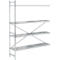 Système de rayonnage, rayonnage d'appoint, acier inoxydable, base perforée, H 2000 x L 1475 x P 400 mm