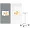 Système de tableau blanc et de tableau de notes mobile Nobo Move &amp; Meet, 2 tableaux blancs, 2 tableaux de notes, 900 x 1800 mm, magnétique, mobile