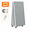 Système de tableau blanc et de tableau de notes mobile Nobo Move &amp; Meet, 2 tableaux blancs, 2 tableaux de notes, 900 x 1800 mm, magnétique, mobile