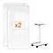 Système de tableau blanc mobile Nobo Move &amp; Meet, tableau blanc double face, 900 x 1800 mm, magnétique, mobile