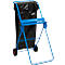 Support de sac poubelle bleu avec sac poubelle noir, deux roues et l'inscription 'Kimberly-Clark Professional'.