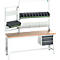 Systemwerkbank Bott cubio, mit Schubladen, Aufnahme- und Schwenkrahmen, Buche-Multiplexplatte, bis 800 kg, B 2000 x T 750 mm, Lichtgrau