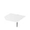 Systemwinkelplatte CAD ERGO-T 2.0, mit Stützfuß, B 1200 x T 1200/800 x H 718-898 mm, weiß/weißaluminium