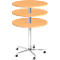 Table à colonne JENA, Ø 800 mm, H 720-1100 mm, coloris hêtre