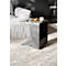 Table d'appoint Albi, L 400 x P 400 x H 460 mm, piétement métal/plateau mélaminé, aspect béton/noir
