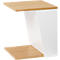 Table d'appoint Albi, L 400 x P 400 x H 460 mm, structure métallique/plateau tendu avec placage en bois véritable, chêne clair/blanc laqué