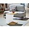 Table d'appoint Albi, L 400 x P 400 x H 460 mm, structure métallique/plateau tendu avec placage en bois véritable, chêne clair/blanc laqué
