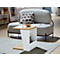 Table d'appoint Albi, L 400 x P 400 x H 460 mm, structure métallique/plateau tendu avec placage en bois véritable, chêne clair/blanc laqué