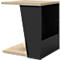Table d'appoint Albi, L 400 x P 400 x H 460 mm, structure métallique/plateau tendu avec placage en bois véritable, chêne clair/noir laqué