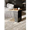 Table d'appoint Albi, L 400 x P 400 x H 460 mm, structure métallique/plateau tendu avec placage en bois véritable, chêne clair/noir laqué