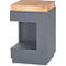 Table d'appoint, carrée, pied colonne avec vide-poches &amp; patins en feutre, jusqu'à 30 kg, L 350 x P 350 x H 540 mm, bois de cerf-chêne/acrylique, gris mat