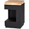 Table d'appoint, carrée, pied colonne avec vide-poches &amp; patins en feutre, jusqu'à 30 kg, L 350 x P 350 x H 540 mm, bois de cerf-chêne/acrylique, noir mat
