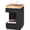 Table d'appoint, carrée, pied colonne avec vide-poches &amp; patins en feutre, jusqu'à 30 kg, L 350 x P 350 x H 540 mm, bois de cerf-chêne/acrylique, noir mat
