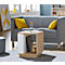 Table d'appoint Ella, compartiment latéral, L 400 x P 400 x H 470 mm, chêne clair/blanc