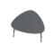Table d'appoint LAZY Paperflow, forme trapézoïdale, MDF plaqué, cadre en acier, L 605 x P 500 x H 450 mm, noir/noir