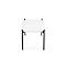 Table d'appoint Paperflow Meet, carrée, MDF plaqué, cadre en acier, L 500 x P 500 x H 400 mm, blanc/noir