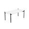Table d'appoint Paperflow Meet, rectangle, MDF plaqué, cadre en acier, L 1000 x P 500 x H 400 mm, blanc/noir