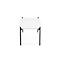 Table d'appoint Paperflow Meet, rectangle, MDF plaqué, cadre en acier, L 750 x P 500 x H 400 mm, blanc/noir