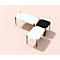 Table d'appoint Paperflow Meet, rectangle, MDF plaqué, cadre en acier, L 750 x P 500 x H 400 mm, blanc/noir
