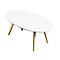 Table d'appoint SCANDI, ovale, 4 pieds, cadre en bois massif, L 1150 x P 600 x H 350 mm, blanc/hêtre