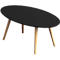 Table d'appoint SCANDI, ovale, cadre à 4 pieds en bois massif, L 850 x P 500 x H 350 mm, noir/hêtre