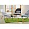 Table d'appoint SCANDI, ovale, cadre à 4 pieds en bois massif, L 850 x P 500 x H 350 mm, noir/hêtre