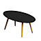 Table d'appoint SCANDI, ovale, cadre en bois massif à 4 pieds, L 1150 x P 600 x H 350 mm, noir/hêtre