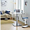 Table d'appoint Start Off, réglable en hauteur électriquement, rectangulaire, pied colonne, L 1000 x P 600 x H 635-1285 mm, blanc/aluminium blanc