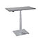 Table d'appoint Start Off, réglage électrique de la hauteur, rectangle, pied colonne, L 1000 x P 600 x H 635-1285 mm, graphite/aluminium blanc