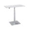 Table d'appoint Start Off, réglage électrique de la hauteur, rectangle, pied colonne, L 1000 x P 600 x H 635-1285 mm, gris clair/aluminium blanc