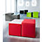 Table d'appoint Wall In, L 410 x P 410 mm, plateau en verre au lait ESG, avec patins au sol, noir
