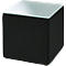 Table d'appoint Wall In, L 410 x P 410 mm, plateau en verre au lait ESG, avec patins au sol, noir