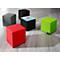 Table d'appoint Wall In, L 410 x P 410 mm, plateau en verre au lait ESG, avec patins au sol, rouge