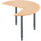 Table d'extension, 3/4 de cercle, Ø 1200 mm, extension à droite/à gauche, hêtre/anthracite