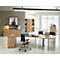Table d'extension, 3/4 de cercle, Ø 1200 mm, extension droite/gauche, cerisier Romana/alu blanc