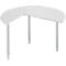 Table d'extension, 3/4 de cercle, Ø 1200 mm, extension droite/gauche, gris clair/alu blanc