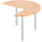 Table d'extension, 3/4 de cercle, Ø 1200 mm, extension droite/gauche, hêtre/alu blanc