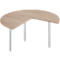 Table d'extension, 3/4 de cercle, Ø 1400 mm, extension à droite/à gauche, chêne/alu blanc