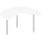 Table d'extension, 3/4 de cercle, Ø 1400 mm, extension droite/gauche, blanc/alu blanc