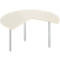 Table d'extension, 3/4 de cercle, Ø 1400 mm, extension droite/gauche, érable/alu blanc