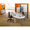 Table d'extension, 3/4 de cercle, Ø 1400 mm, extension droite/gauche, gris clair/alu blanc