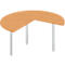 Table d'extension, 3/4 de cercle, Ø 1400 mm, extension droite/gauche, hêtre/alu blanc