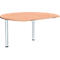 Table d'extension ALICANTE, 2 pieds-support, l. 1200 x P 1047 mm, avec 2 pieds-support, hauteur ajustable, coloris hêtre