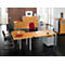 Table d'extension, arrondi, l. 1400 x P 800 mm, hêtre/alu blanc