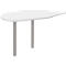 Table d'extension BARI droite, 2 pieds-support, forme A, forme arrondie, l. 1050 x P 1260 x H 680-820 mm, blanc