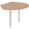 Table d'extension BARI droite, 2 pieds-support, forme A, forme arrondie, l. 1050 x P 1260 x H 680-820 mm, coloris chêne