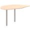 Table d'extension BARI droite, 2 pieds-support, forme A, forme arrondie, l. 1050 x P 1260 x H 680-820 mm, coloris érable