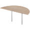Table d'extension, demi-cercle, Ø 1600 mm, chêne/alu blanc